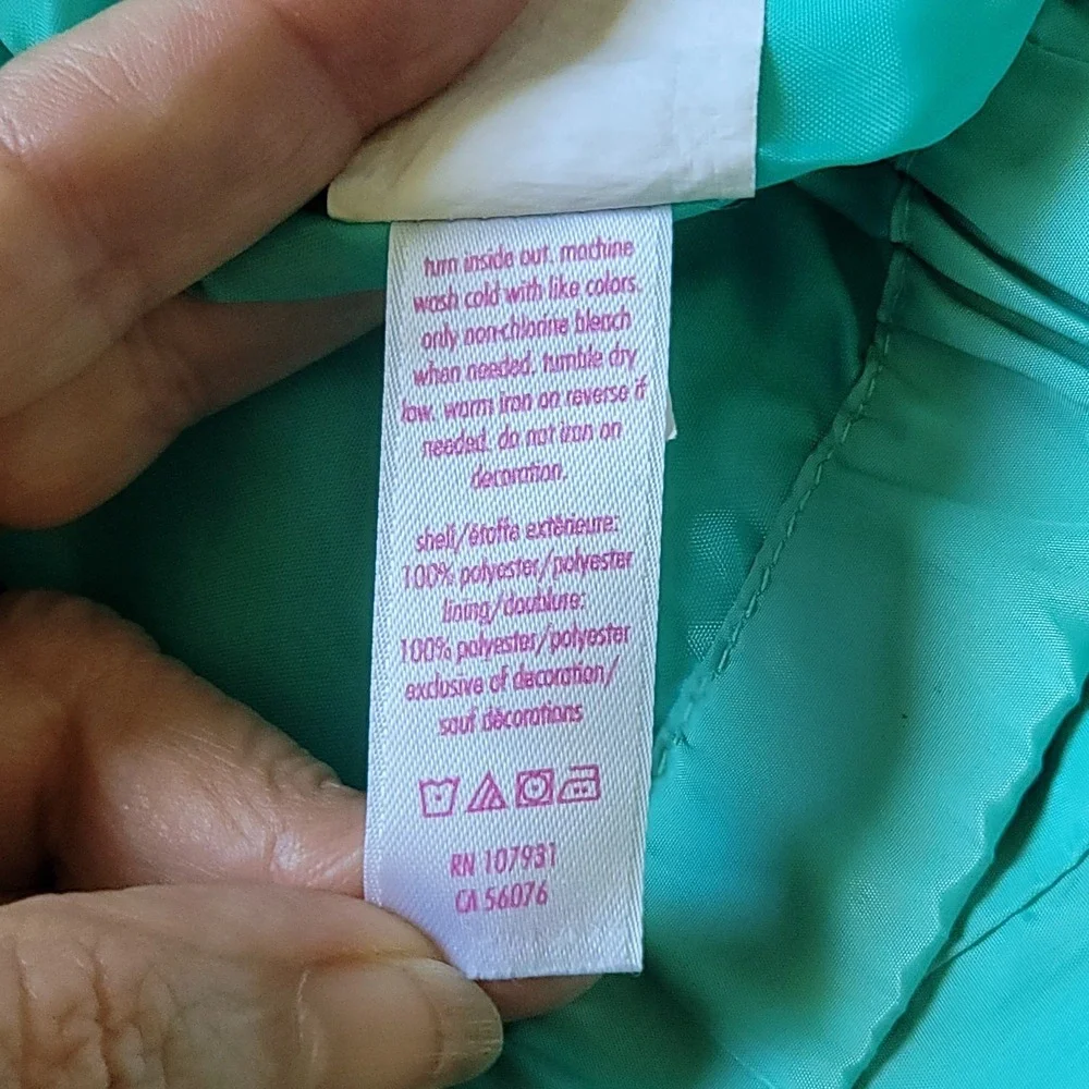 Justice Girls Size L‎ 10 Aqua Blue Zip-Up Hoodie Jacket Elastic Bottom/Cuffs